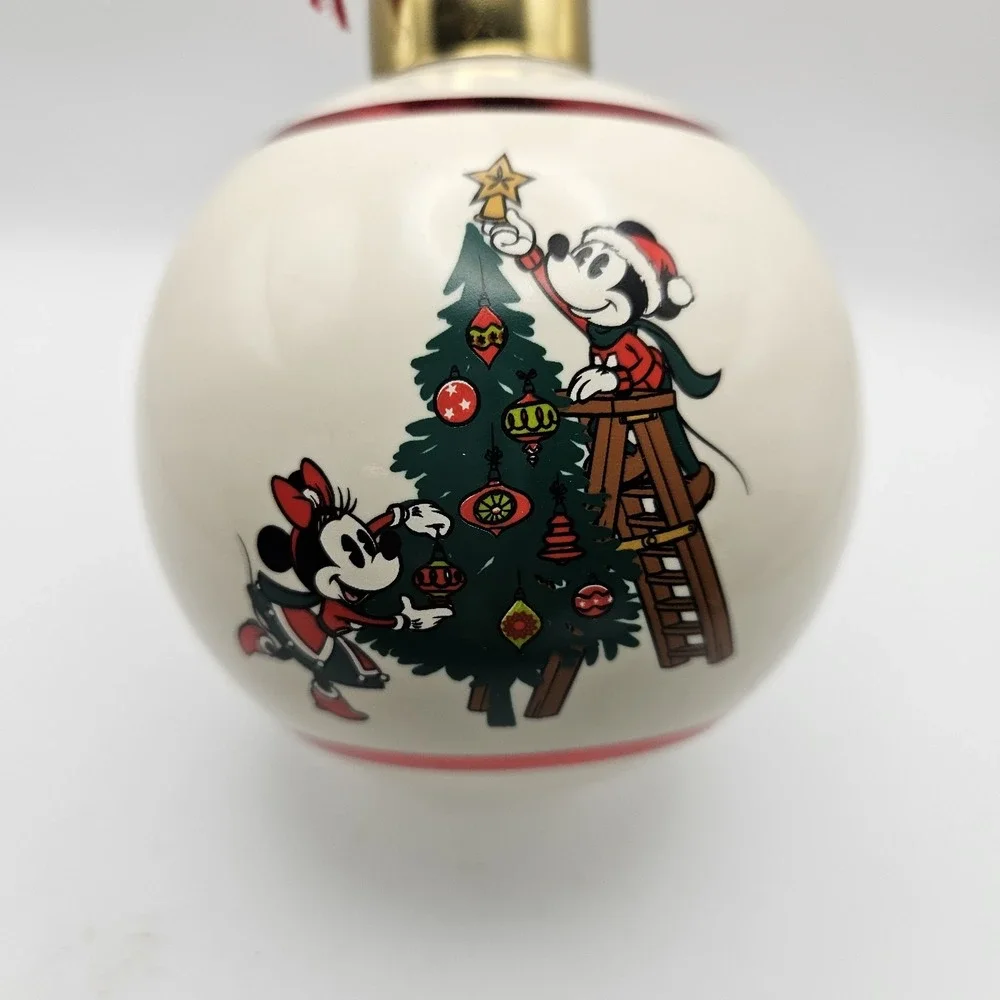 Disney Mickey & Minnie Mouse Santa's Little Helpers Ceramic Holiday Ornament
